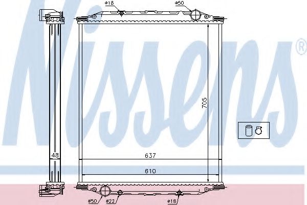 Радиатор, охлаждение двигателя NISSENS 628790