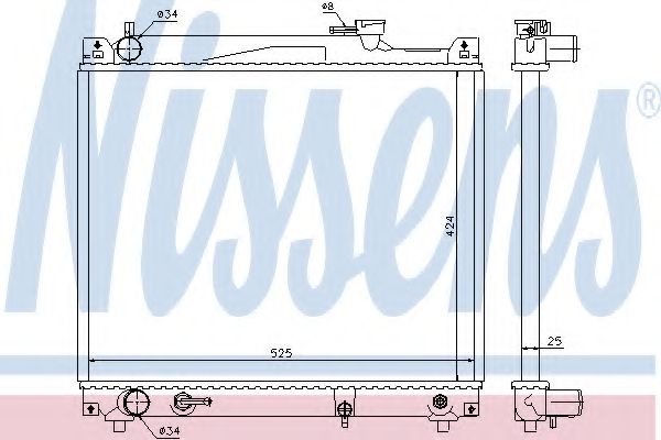 Радиатор, охлаждение двигателя NISSENS 64159