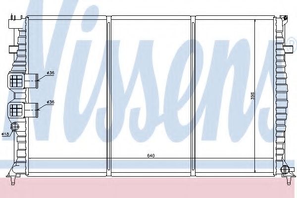 Радиатор, охлаждение двигателя NISSENS 63749