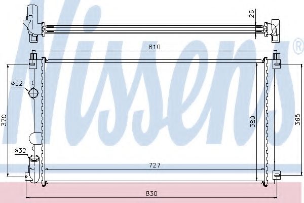 Радиатор, охлаждение двигателя NISSENS 63824A