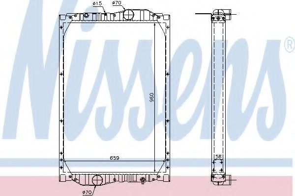 Радиатор, охлаждение двигателя NRF 503307