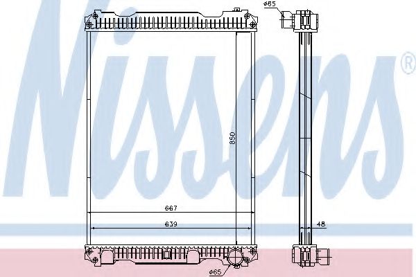 Радиатор, охлаждение двигателя NISSENS 633350