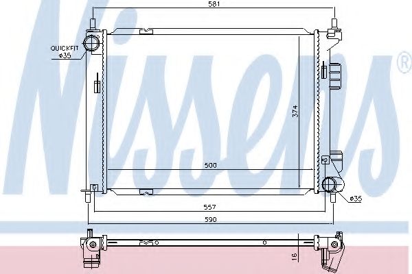 Радиатор, охлаждение двигателя NISSENS 67603