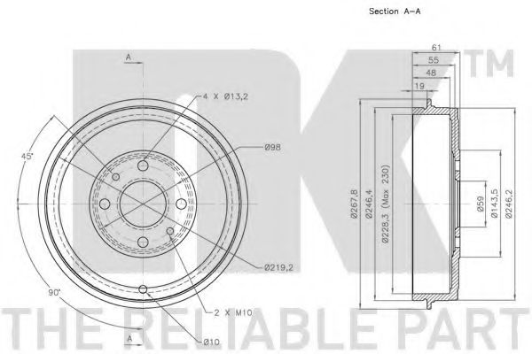 Тормозной барабан NK 251001
