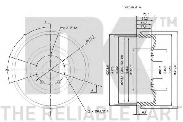 Тормозной барабан NK 251213