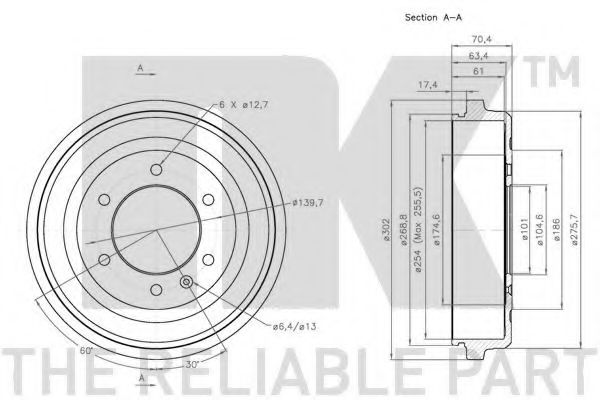 Тормозной барабан NK 251403