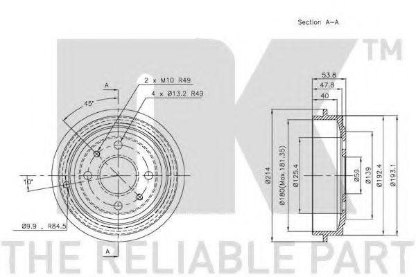 Тормозной барабан NK 252309