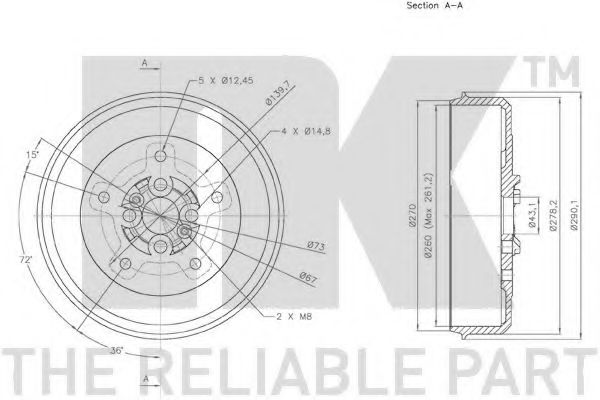 Тормозной барабан NK 253507