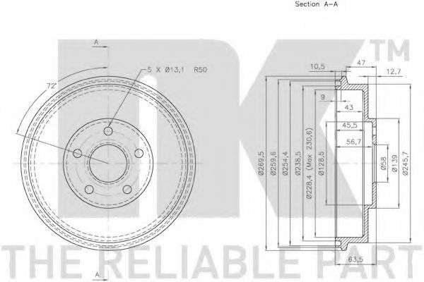 Тормозной барабан NK 254401