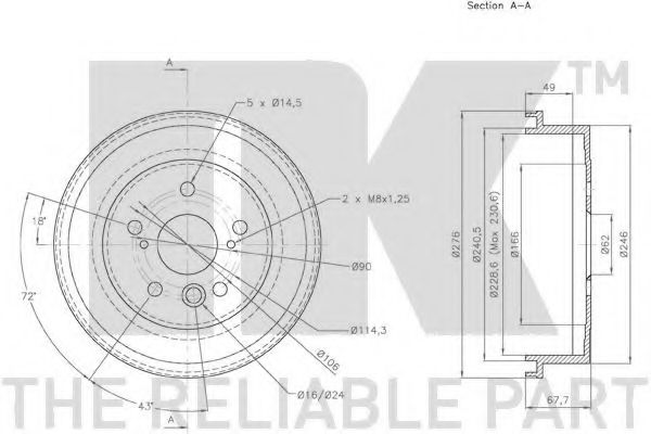 Тормозной барабан NK 254521