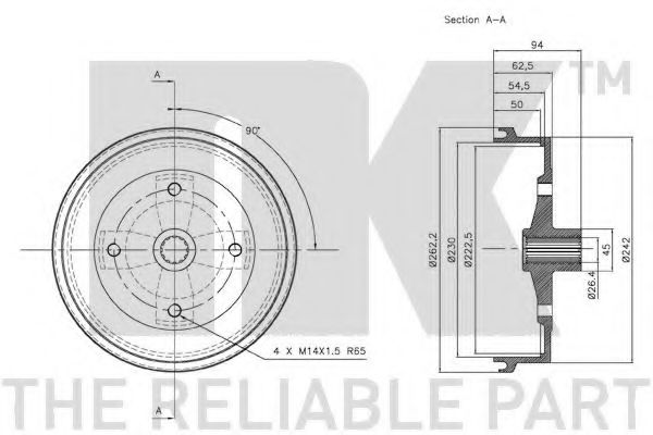 Тормозной барабан JURID 87010