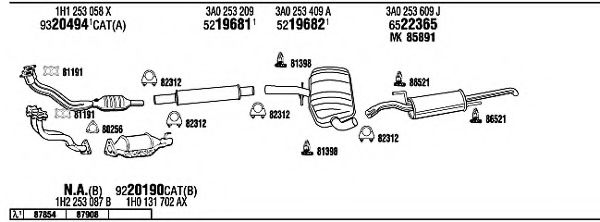 Система выпуска ОГ FONOS VW50102