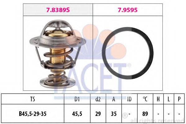 Термостат, охлаждающая жидкость FACET 7.8389