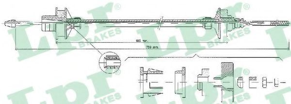 Трос, управление сцеплением LPR C0336C