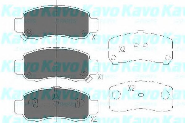 Комплект тормозных колодок, дисковый тормоз KAVO PARTS KBP-2033