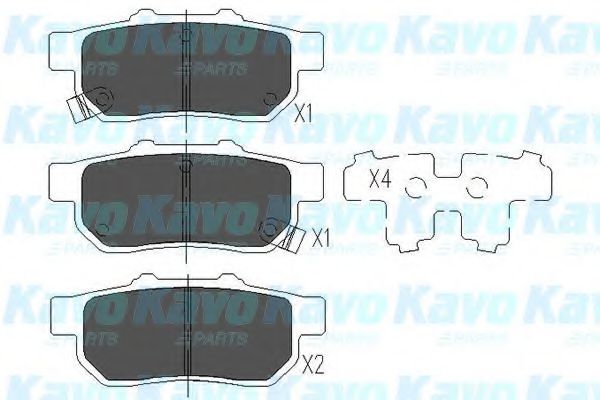 Комплект тормозных колодок, дисковый тормоз KAVO PARTS KBP-2049