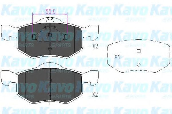 Комплект тормозных колодок, дисковый тормоз KAVO PARTS KBP-4541