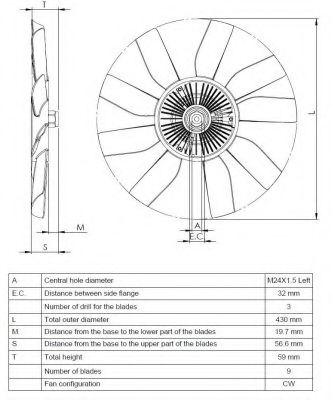 Сцепление, вентилятор радиатора NRF 49562