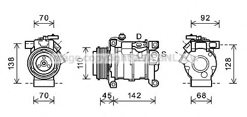 Компрессор, кондиционер AVA QUALITY COOLING CRAK128