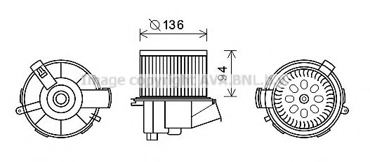 Электродвигатель, вентиляция салона AVA QUALITY COOLING PE8387