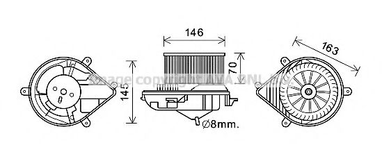 Электродвигатель, вентиляция салона AVA QUALITY COOLING PE8394