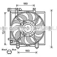 Вентилятор, охлаждение двигателя AVA QUALITY COOLING SU7516