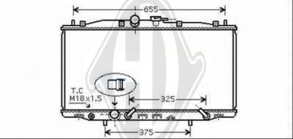 Радиатор, охлаждение двигателя DIEDERICHS 8521907