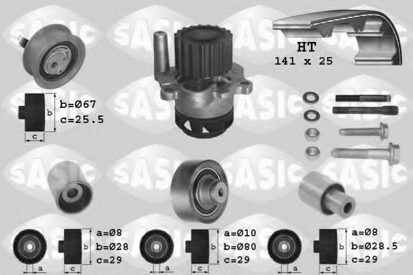 Водяной насос + комплект зубчатого ремня SASIC 3906089