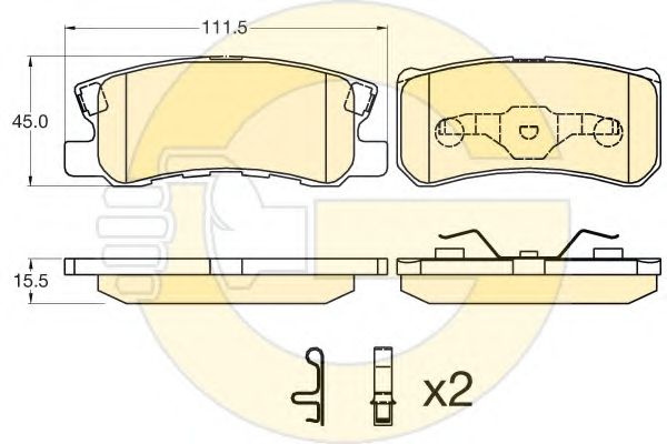 Комплект тормозных колодок, дисковый тормоз GIRLING 6135957