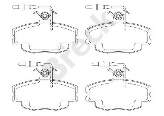 Комплект тормозных колодок, дисковый тормоз BRECK 21460 00 702 10