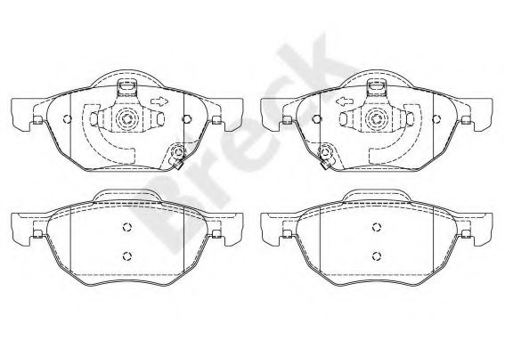 Комплект тормозных колодок, дисковый тормоз BRECK 23720 00 701 10