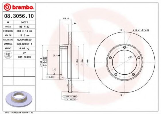 Тормозной диск BRECO BS 7182