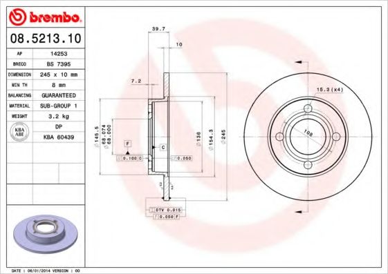 Тормозной диск BRECO BS 7395