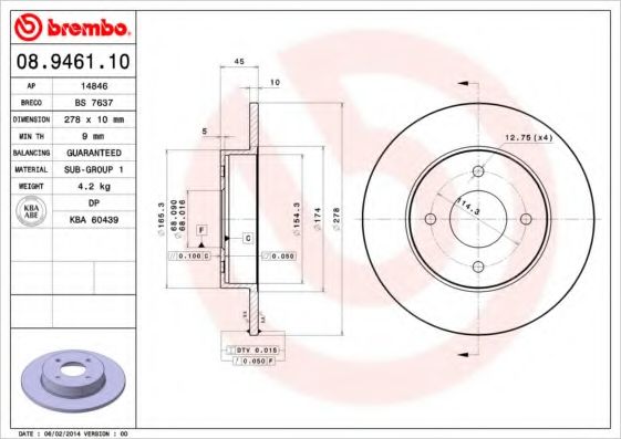 Тормозной диск BRECO BS 7637