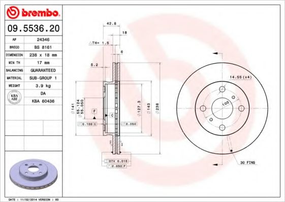 Тормозной диск BRECO BS 8161