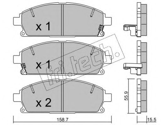Комплект тормозных колодок, дисковый тормоз fri.tech. 421.2