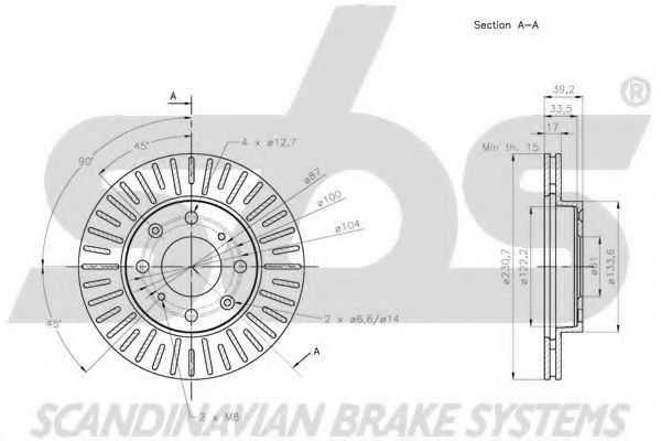 Тормозной диск sbs 1815202665