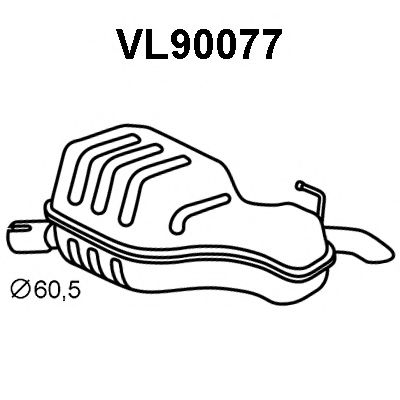 Глушитель выхлопных газов конечный VENEPORTE VL90077