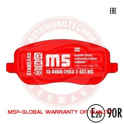Комплект тормозных колодок, дисковый тормоз MASTER-SPORT 13046028632-SET-MS