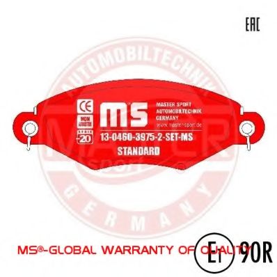 Комплект тормозных колодок, дисковый тормоз MASTER-SPORT 13046039752-SET-MS