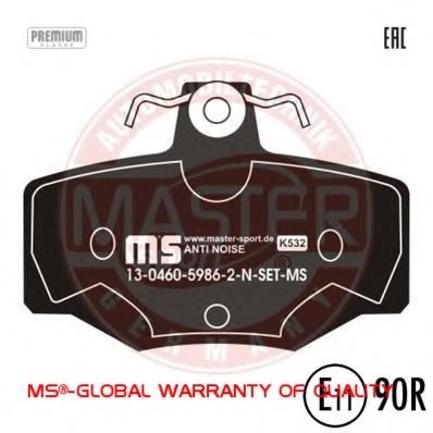 Комплект тормозных колодок, дисковый тормоз MASTER-SPORT 13046059862N-SET-MS