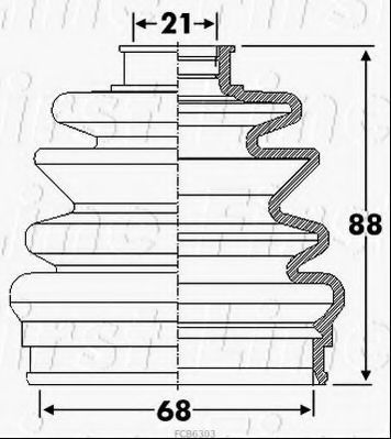 Пыльник, приводной вал FIRST LINE FCB6303