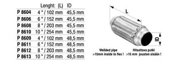 Гофрированная труба, выхлопная система WALKER 16366