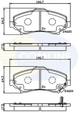 Комплект тормозных колодок, дисковый тормоз COMLINE CBP36066