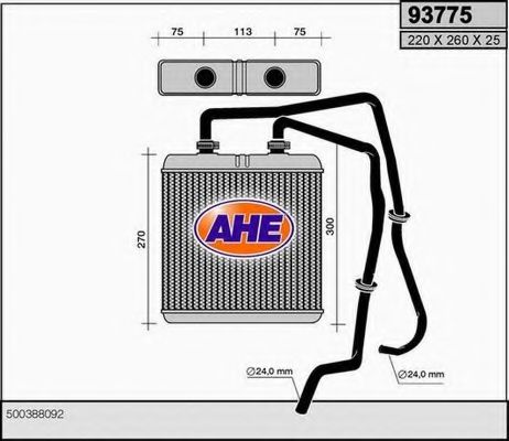 Теплообменник, отопление салона AHE 93775