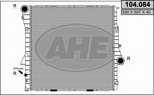 Радиатор, охлаждение двигателя AHE 104.084