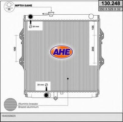 Радиатор, охлаждение двигателя AHE 130.248