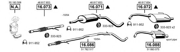 Система выпуска ОГ ASMET FI161780