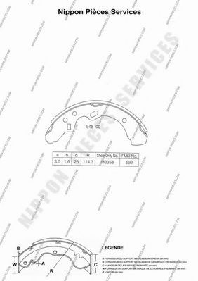 Комплект тормозных колодок NPS M350A28