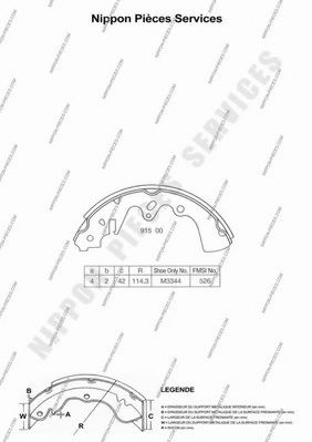 Комплект тормозных колодок NPS M350A03